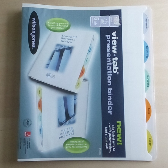 wilson jones Office 22 New View Tab Presentation Binder White